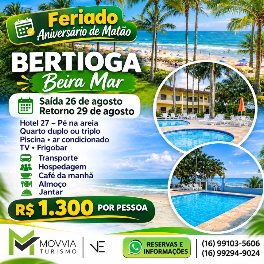 EXCURSÃO BERTIOGA - BEIRA MAR
